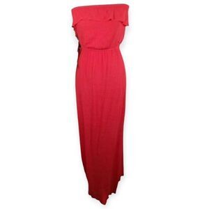 TRIXXI CORAL STRAPLESS MAXI DRESS SZ.M EUC.